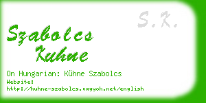 szabolcs kuhne business card