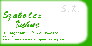 szabolcs kuhne business card